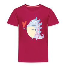 Load image into Gallery viewer, Kinder Premium T-Shirt - kleines Monster mit Herz - dunkles Pink