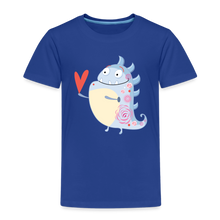 Load image into Gallery viewer, Kinder Premium T-Shirt - kleines Monster mit Herz - Königsblau