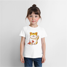 Indlæs billede til gallerivisning Kinder Premium T-Shirt - Katze mit Fisch - Weiß