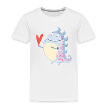 Load image into Gallery viewer, Kinder Premium T-Shirt - kleines Monster mit Herz - Weiß