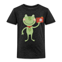 Load image into Gallery viewer, Kinder Premium T-Shirt - Frosch mit Kamera - Anthrazit