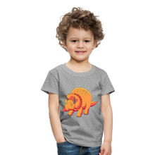 Load image into Gallery viewer, Kinder Premium T-Shirt - Dino Triceratops - Grau meliert