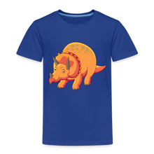 Load image into Gallery viewer, Kinder Premium T-Shirt - Dino Triceratops - Königsblau