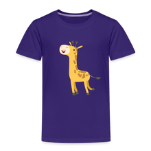 Load image into Gallery viewer, Kinder Premium T-Shirt - fröhliche Giraffe - Lila