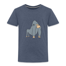 Load image into Gallery viewer, Kinder Premium T-Shirt mit Gorilla - Blau meliert