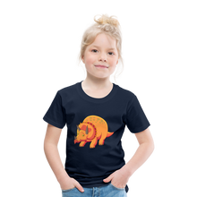 Load image into Gallery viewer, Kinder Premium T-Shirt - Dino Triceratops - Navy