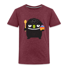 Load image into Gallery viewer, Kinder Premium T-Shirt - Kuchen Monster - Bordeauxrot meliert