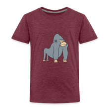 Load image into Gallery viewer, Kinder Premium T-Shirt mit Gorilla - Bordeauxrot meliert