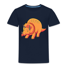Load image into Gallery viewer, Kinder Premium T-Shirt - Dino Triceratops - Navy