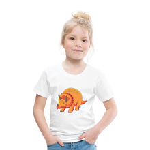 Load image into Gallery viewer, Kinder Premium T-Shirt - Dino Triceratops - Weiß