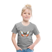 Load image into Gallery viewer, Kinder Premium T-Shirt mit Schmetterling - Grau meliert