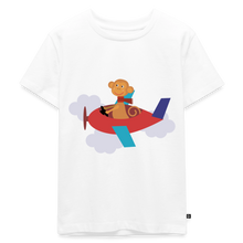 Lataa kuva Galleria-katseluun, Kinder Premium T-Shirt - Äffchen im Flugzeug - Weiß