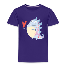 Load image into Gallery viewer, Kinder Premium T-Shirt - kleines Monster mit Herz - Lila