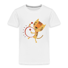 Load image into Gallery viewer, Kinder Premium T-Shirt - Tiger mit Trommel - Weiß