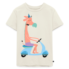 Afbeelding in Gallery-weergave laden, Kinder Premium T-Shirt - Giraffe auf dem Roller - Naturweiß