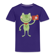Load image into Gallery viewer, Kinder Premium T-Shirt - Frosch mit Kamera - Lila