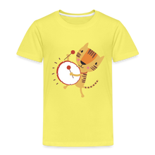 Load image into Gallery viewer, Kinder Premium T-Shirt - Tiger mit Trommel - Gelb