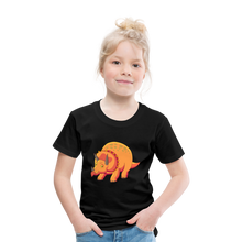 Load image into Gallery viewer, Kinder Premium T-Shirt - Dino Triceratops - Schwarz