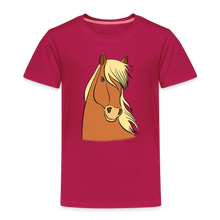 Load image into Gallery viewer, Kinder Premium T-Shirt mit Pferdekopf - dunkles Pink