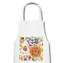 Carica l'immagine nel visualizzatore di Gallery, Weiße Kochschürze für Damen mit Italien-Motiv und Spruch Secret of Ideal Pizza