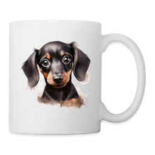 Ladda upp bild till gallerivisning, Tasse mit niedlichem Dackelbaby-Welpen im Aquarell-Stil, ohne Spruch