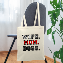 Lataa kuva Galleria-katseluun, Stoffbeutel - Wife. Mom. Boss. - Natur