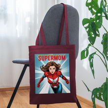 Indlæs billede til gallerivisning Jutebeutel - SUPERMOM - Burgunderrot