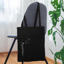 Afbeelding in Gallery-weergave laden, Jutebeutel Blume im Wind - Schwarz