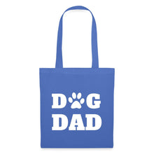 Lataa kuva Galleria-katseluun, Blauer Stoffbeutel mit Schriftzug „Dog Dad“ und Hundepfote statt O