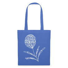 Indlæs billede til gallerivisning Jutebeutel mit weißer Protea-Blume als filigrane botanische Line-Art-Illustration