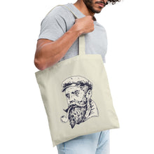 Indlæs billede til gallerivisning Jutebeutel Vintage mit Männer-Portrait und Pfeife - Natur