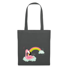 Lataa kuva Galleria-katseluun, Jutebeutel mit Flamingo und Regenbogen - Graphite