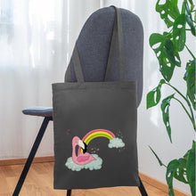 Lataa kuva Galleria-katseluun, Jutebeutel mit Flamingo und Regenbogen - Graphite