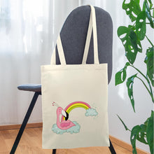 Lataa kuva Galleria-katseluun, Jutebeutel mit Flamingo und Regenbogen - Natur