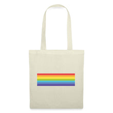 Indlæs billede til gallerivisning Naturfarbener Jutebeutel mit buntem Regenbogen-Motiv in sechs Farben