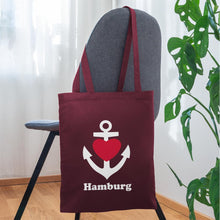 Indlæs billede til gallerivisning Stoffbeutel: Hamburg - Burgunderrot