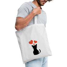 Indlæs billede til gallerivisning Stoffbeutel Katzenliebe - Weiß