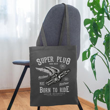 Lataa kuva Galleria-katseluun, Stoffbeutel Vintage Super Plug Born to Ride - Graphite