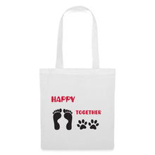 Indlæs billede til gallerivisning Stoffbeutel für Hundebesitzer - happy together - Weiß