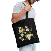 Lataa kuva Galleria-katseluun, Stoffbeutel mit Blumen - Schwarz