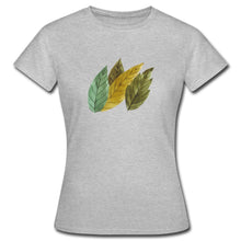 Załaduj obraz do przeglądarki galerii, Frauen T-Shirt - Blätter - Grau meliert