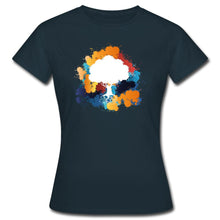Indlæs billede til gallerivisning Frauen T-Shirt - Bunter Baum - Navy