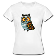 Załaduj obraz do przeglądarki galerii, Frauen T-Shirt mit Eule - Weiß