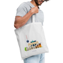 Ladda upp bild till gallerivisning, Jutebeutel Berlin mit Fernsehturm und Brandenburger Tor - Weiß