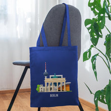 Ladda upp bild till gallerivisning, Jutebeutel Berlin mit Fernsehturm und Brandenburger Tor - Royalblau