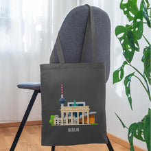 Ladda upp bild till gallerivisning, Jutebeutel Berlin mit Fernsehturm und Brandenburger Tor - Graphite