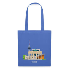 Ladda upp bild till gallerivisning, Jutebeutel Berlin mit Fernsehturm und Brandenburger Tor - Hellblau