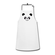 Charger l'image dans la galerie, Weiße Kinderschürze mit süßem schwarz-weißem Panda-Gesicht und Lächeln
