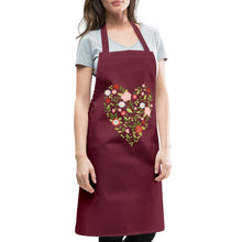 Carica l'immagine nel visualizzatore di Gallery, Schürze mit Blumen und Herz - Bordeaux