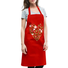 Carica l'immagine nel visualizzatore di Gallery, Schürze mit Blumen und Herz - Rot
